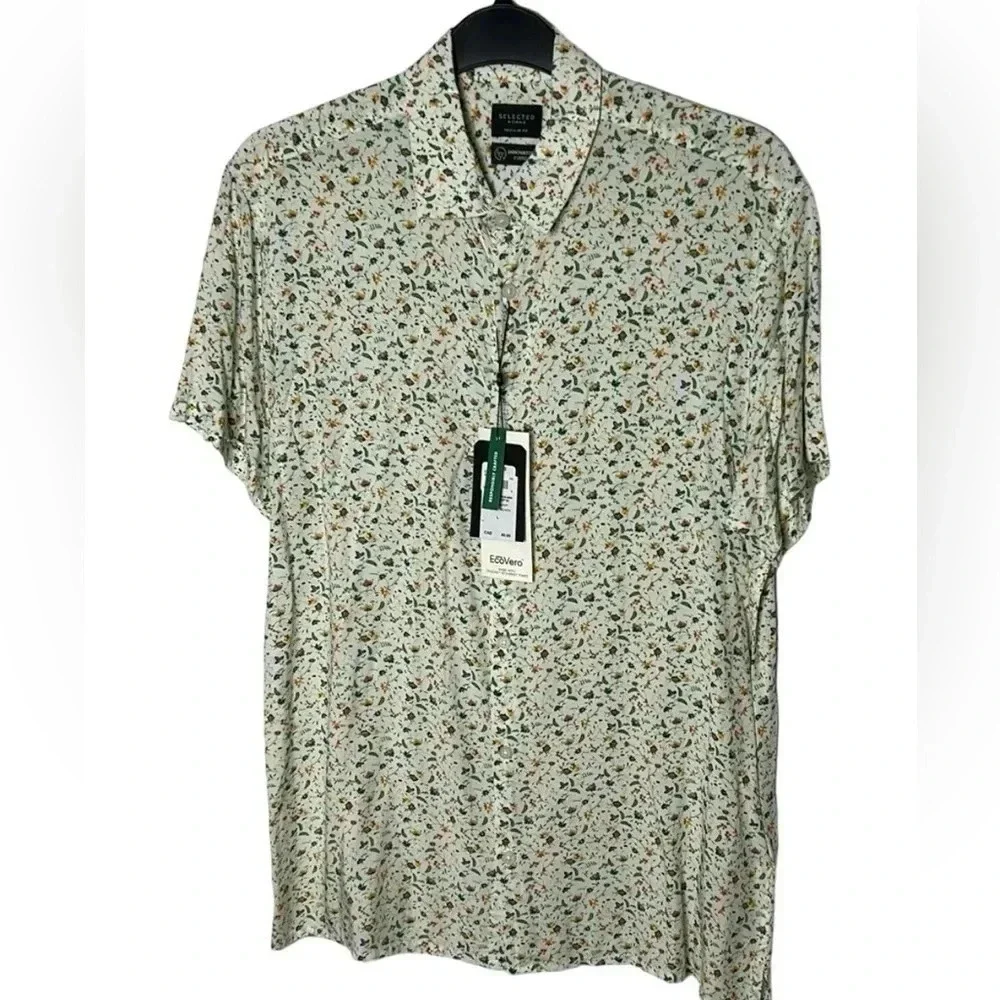 Selected Homme,men shirt L,XL,XXL.Short sleeve shirt, viscose Lenzing,travel NWT - Picture 3 of 9